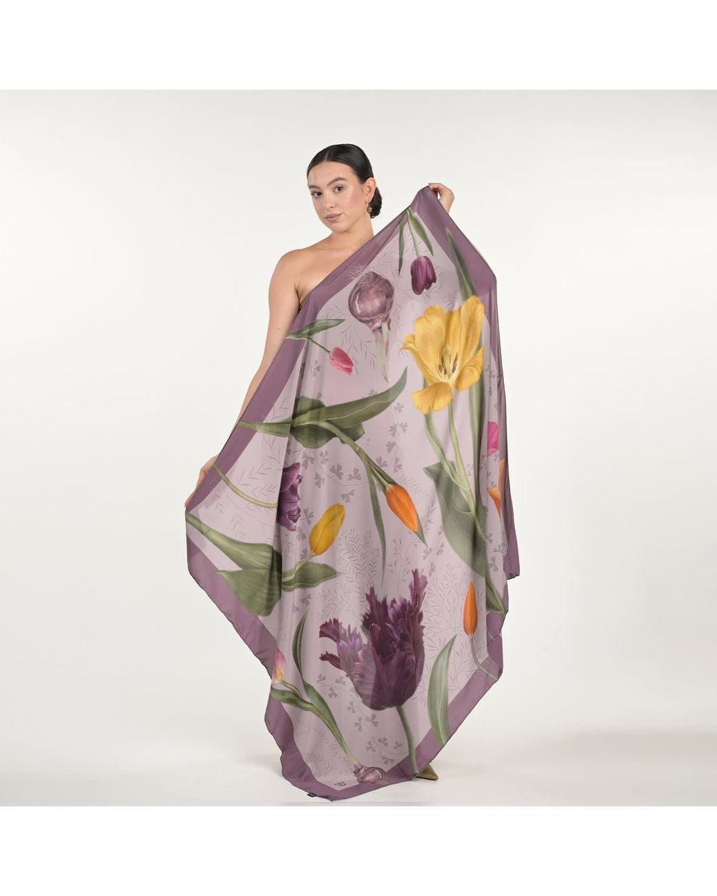 Silk&Soul Purple Tulip Scarf