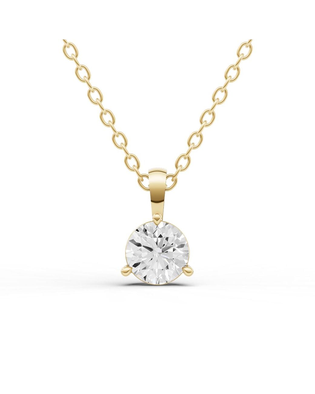 SEREIA OFFICIAL Metallic 14K 0.75 Ct Prong Martini Pendant Lab Grown Diamond Solitaire