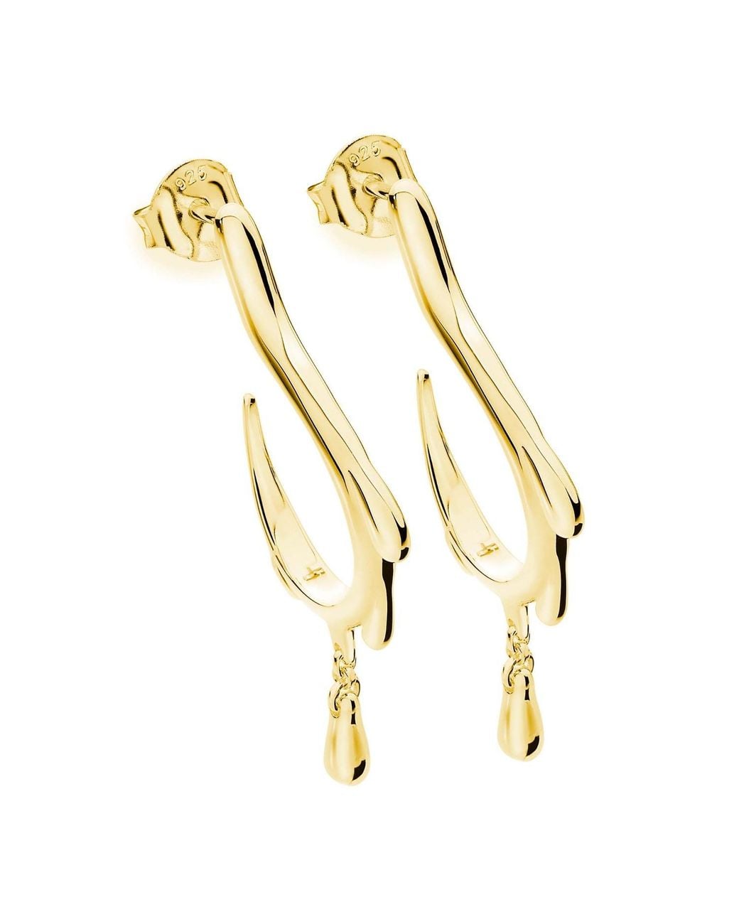 Lucy Quartermaine Metallic Dripping Hoop Earrings