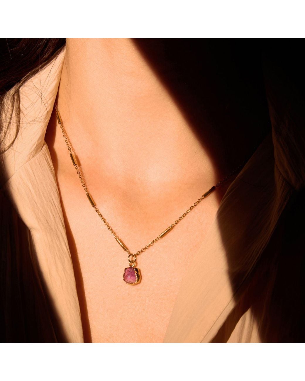 A Weathered Penny Metallic Amethyst Necklace