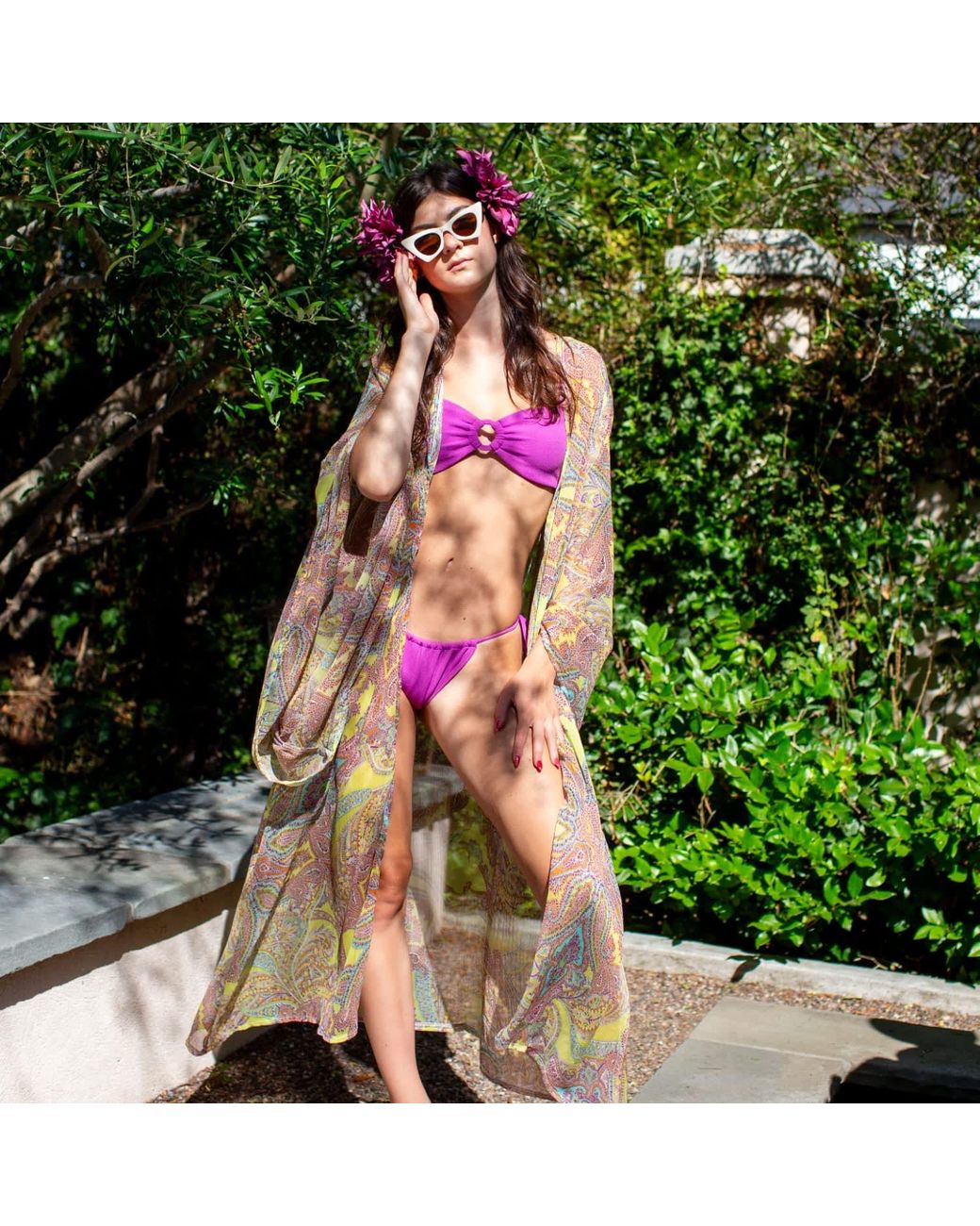 Jennafer Grace Metallic Peridot Paisley Kimono