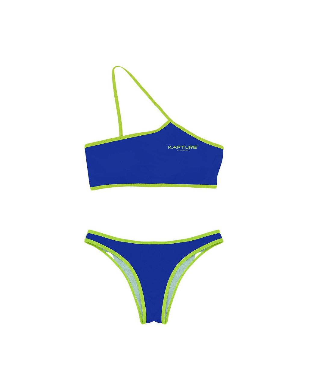 Kapture Blue Dayglow One Shoulder Recycled Bikini Top