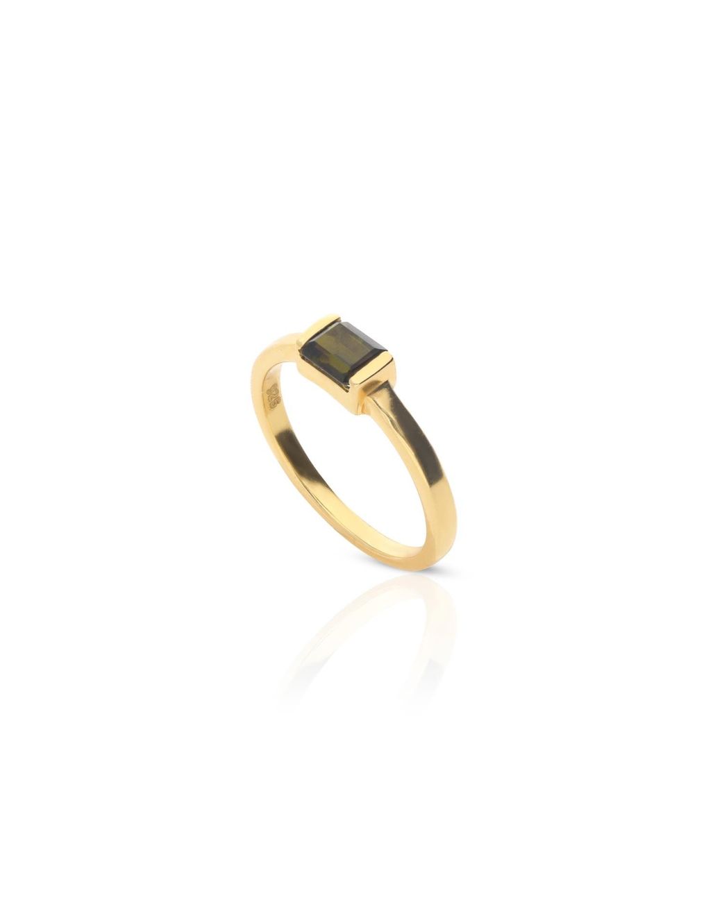 Preeti Sandhu Metallic 14K Plated Stone Ring