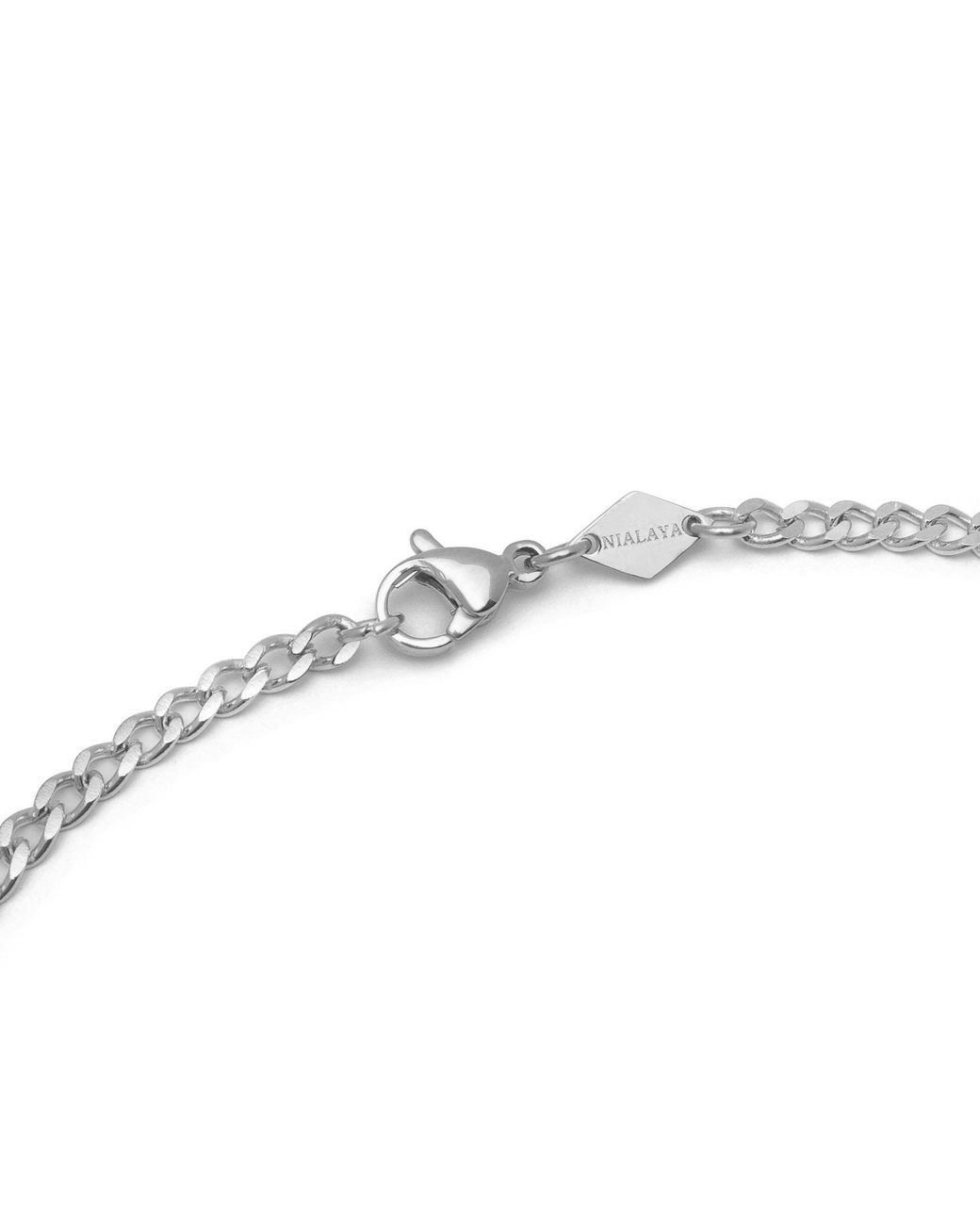 Nialaya Metallic Cuban Link Chain for men