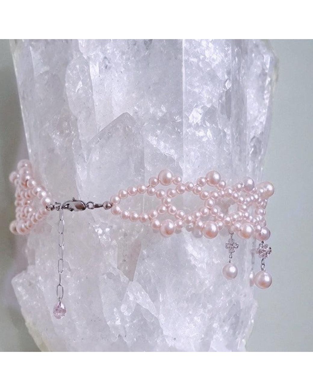Ninemoo Pink Ballet Rosé Arabesque Pearl Headpiece