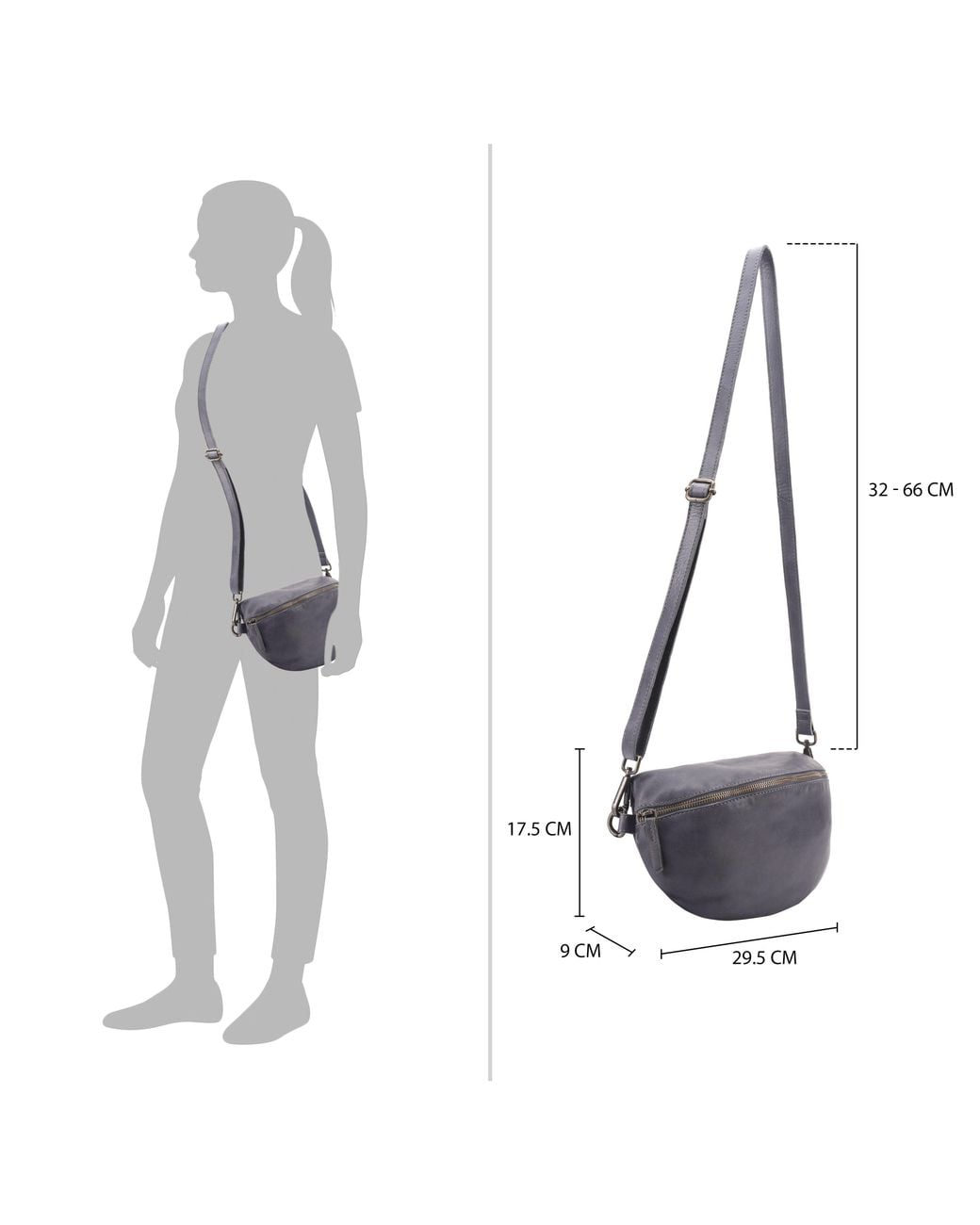 Lloyd Baker Gray Birch Leather Crossbody Bag