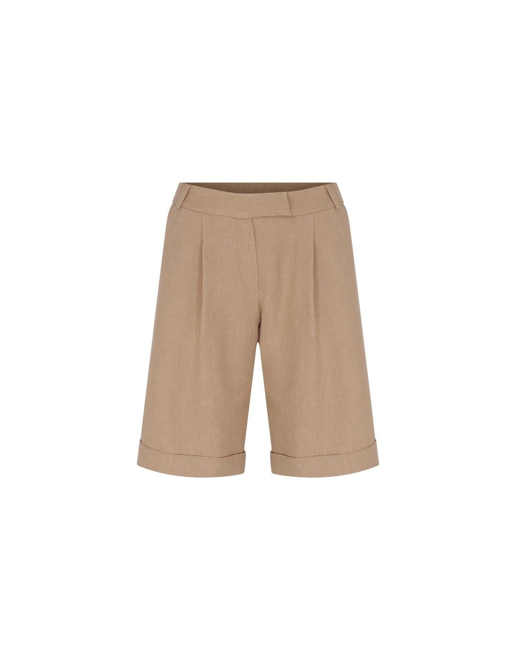 NAZLI CEREN Natural Marde Shorts In Almond Buff