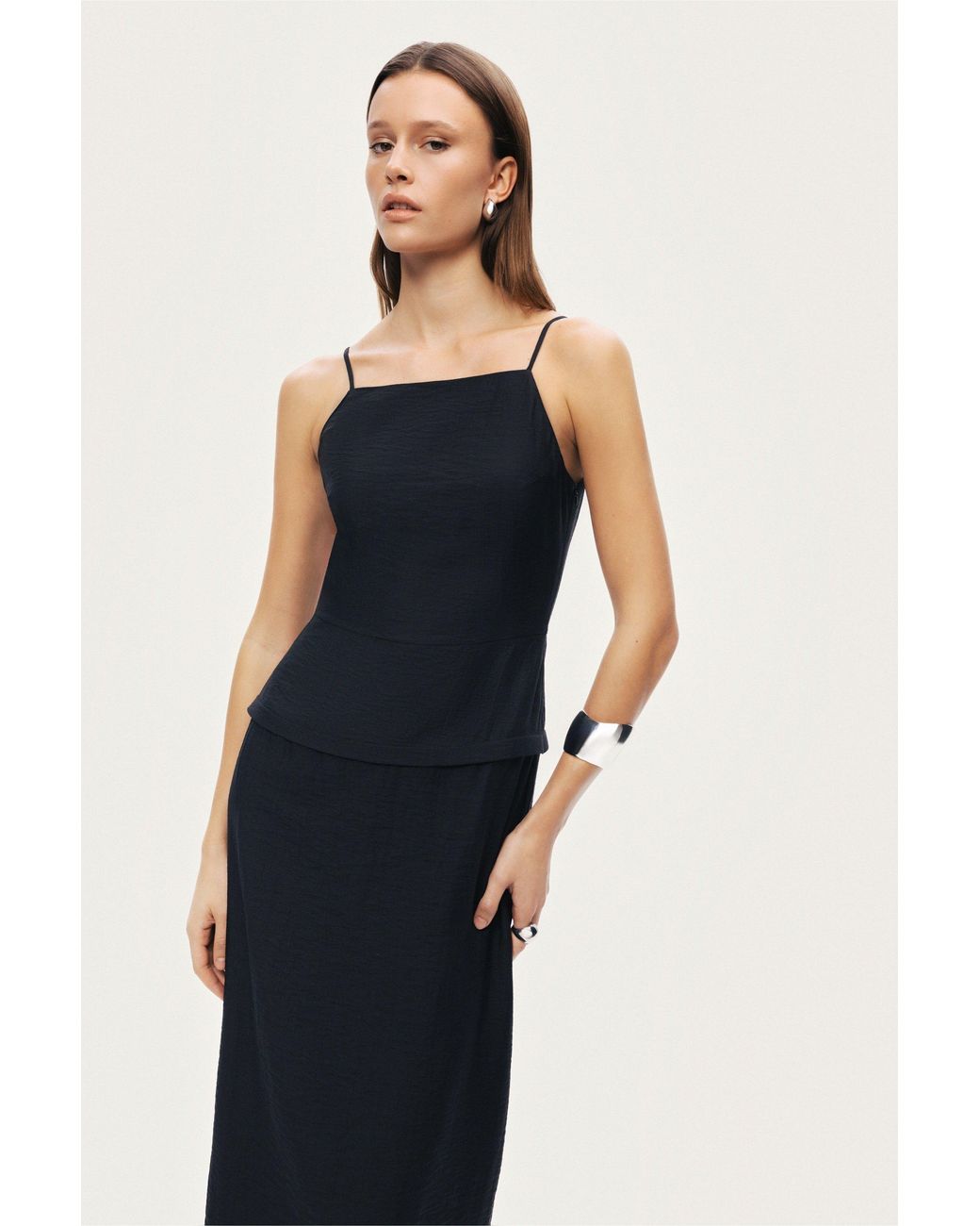 Nocturne Black Spaghetti Strap Maxi Dress