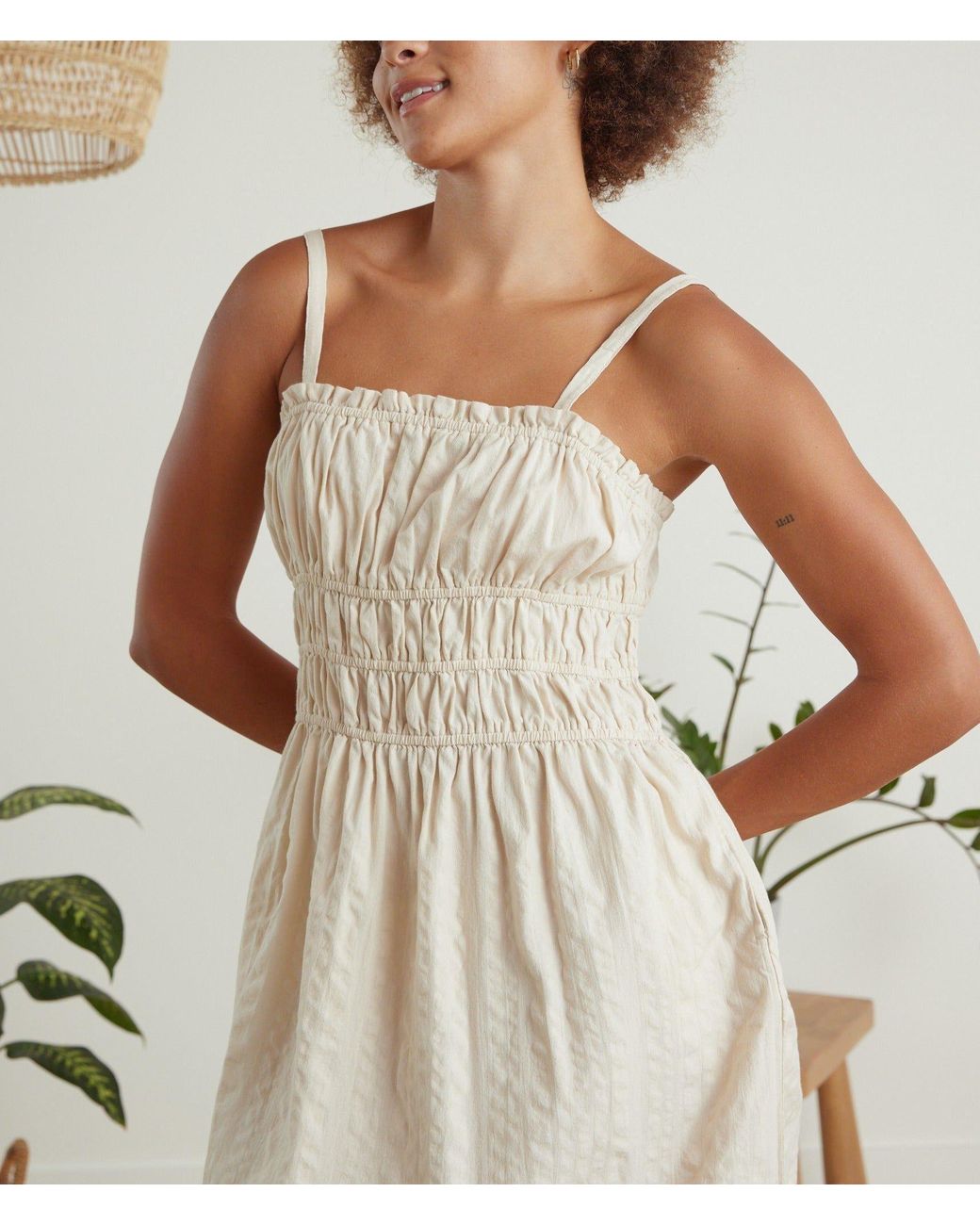 Known Supply White Smocked Dress
