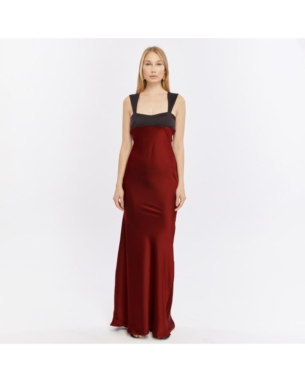 Herfetch Red Neutrals Maxi Dress-Burgundy