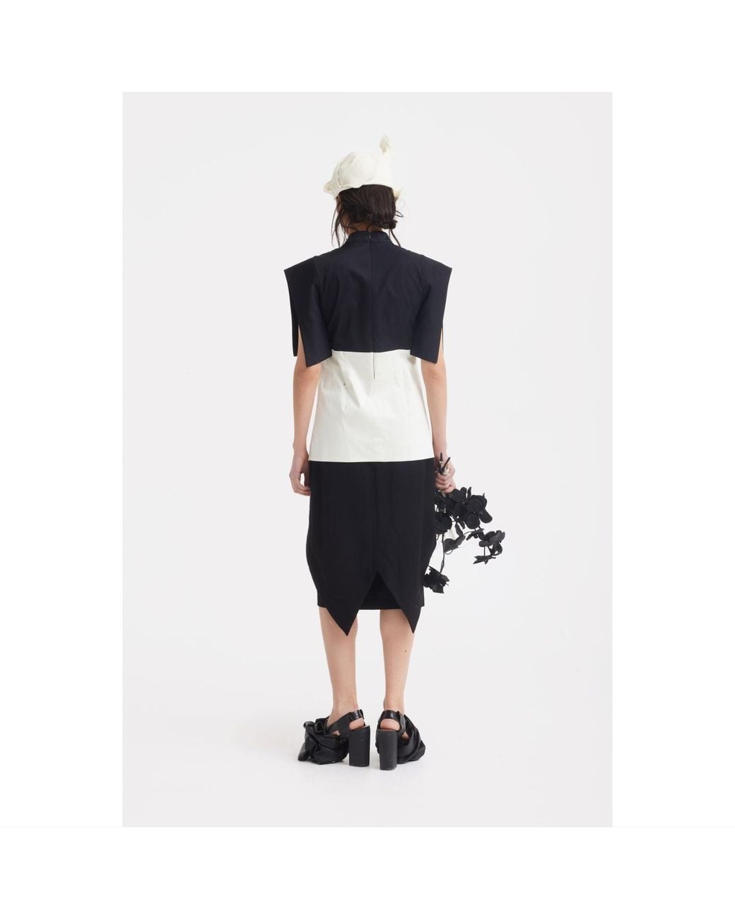 Julia Allert Black Designer Double Midi Skirt