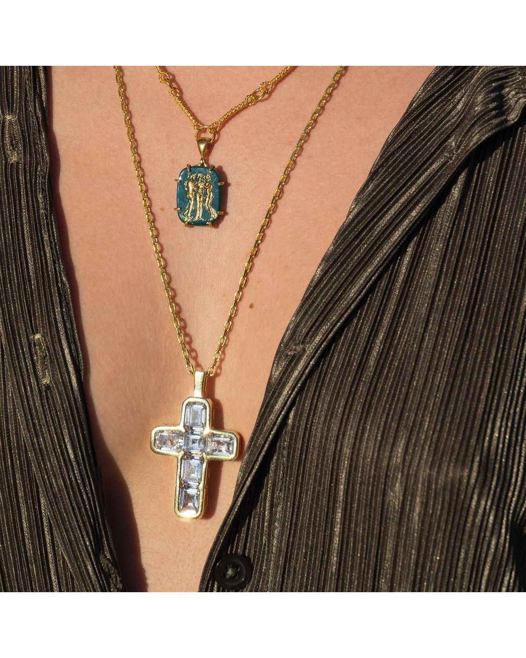 Ece London Metallic The Fortuna Cross Necklace