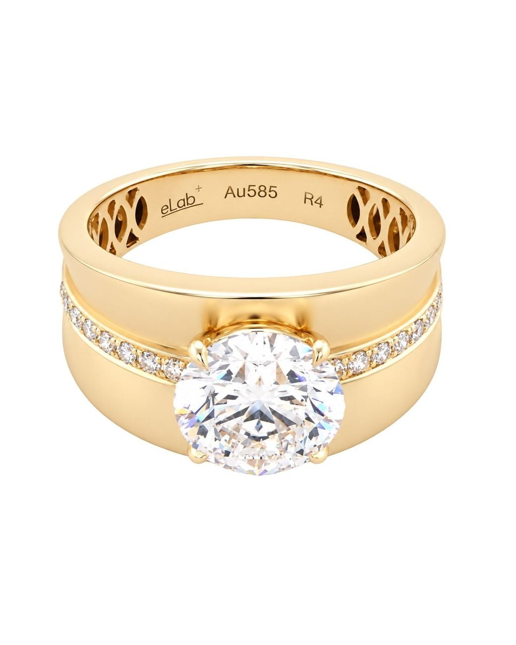 Artisan Metallic 14K Lab Grown Round Diamond Statement Ring