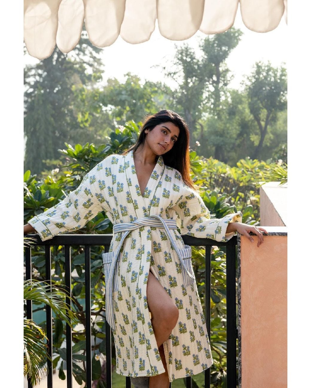 Mooch Cotswolds Metallic Quilted Luxury Cotton Dressing Gown Robe