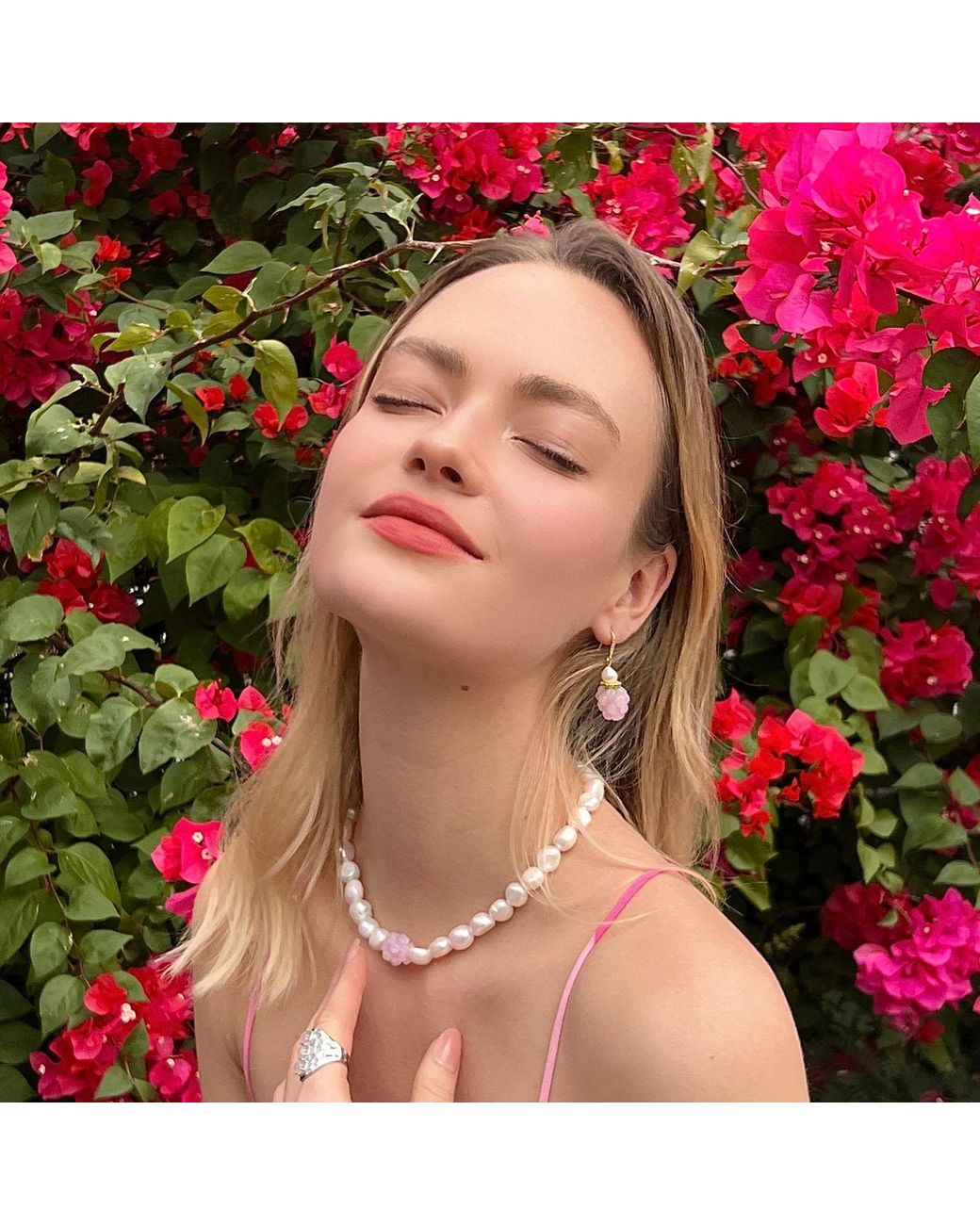 Farra Pink Raspberry With Freshwater Pearls Earrings