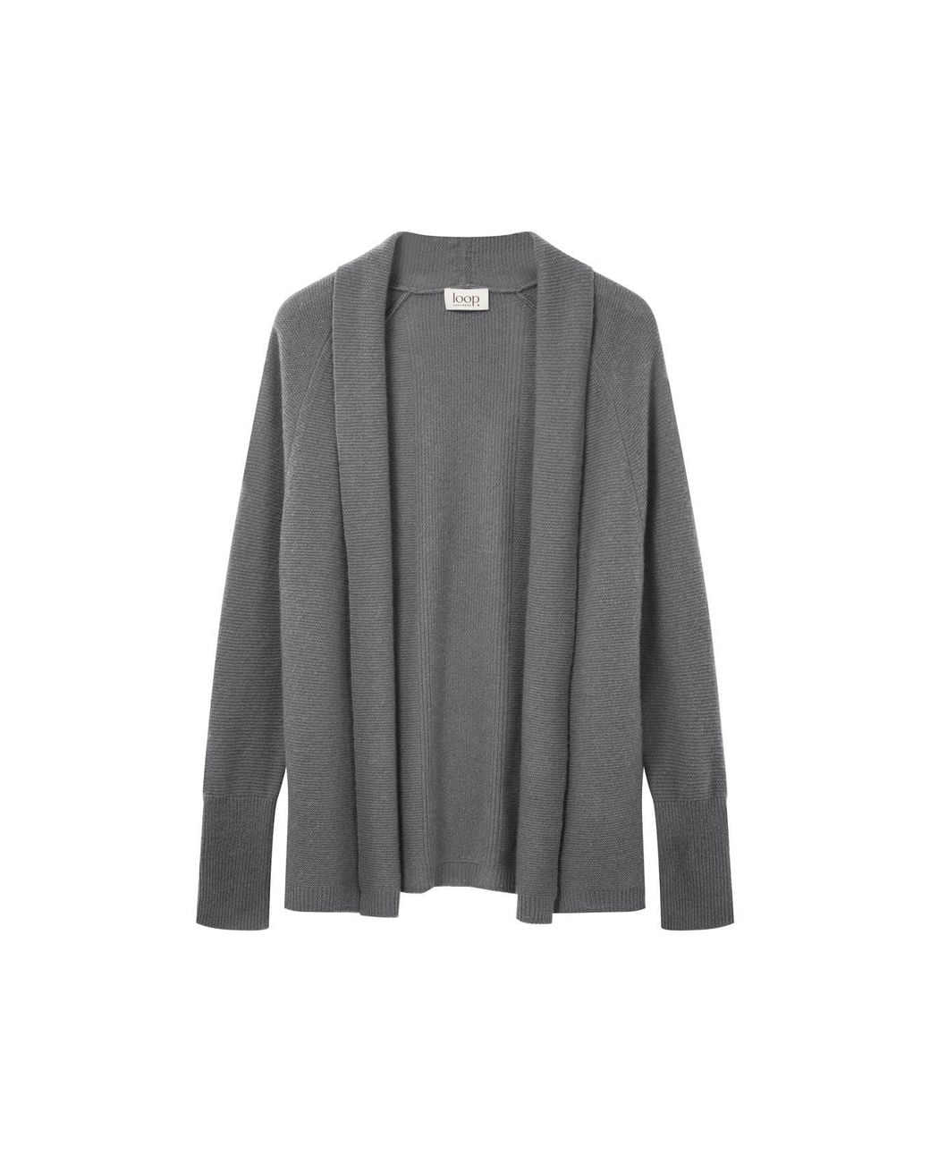 Loop Cashmere Gray Relaxed Edge To Edge Cardigan