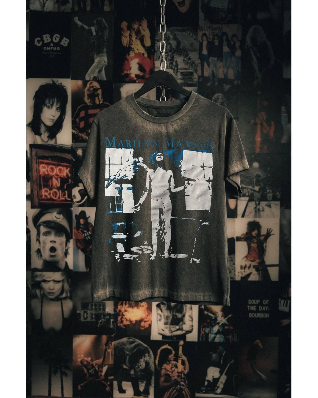 Other Uk Black Marilyn Manson Angel With The Scabbed Wings Vintage T-Shirt for men