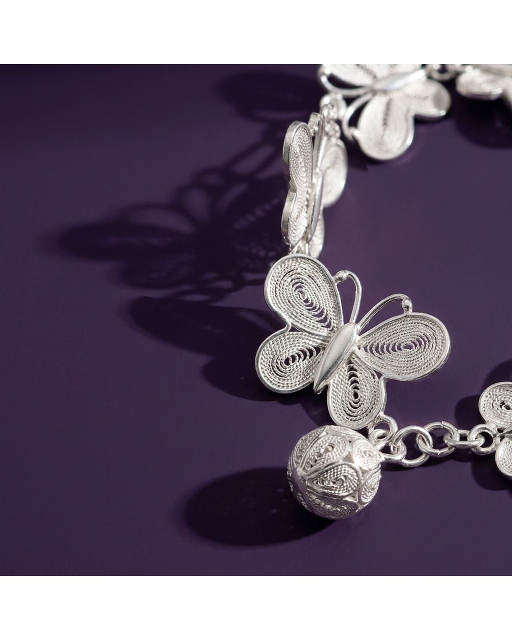Yieon Metallic Butterfly Fine Filigree Bracelet