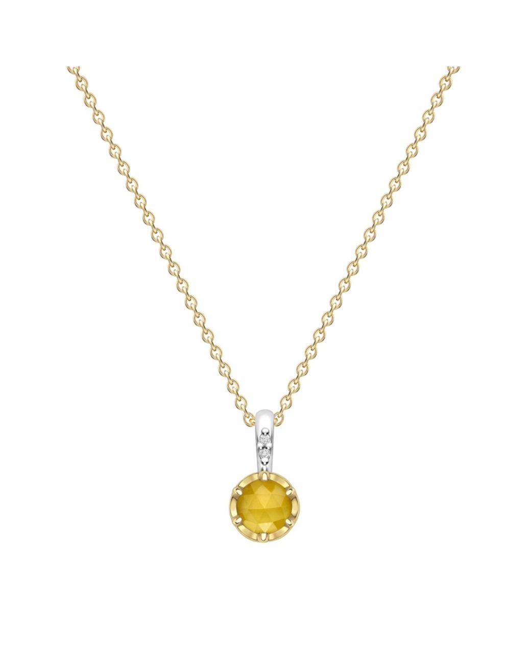 Dinny Hall Metallic November Lemon Quartz Birthstone Pendant