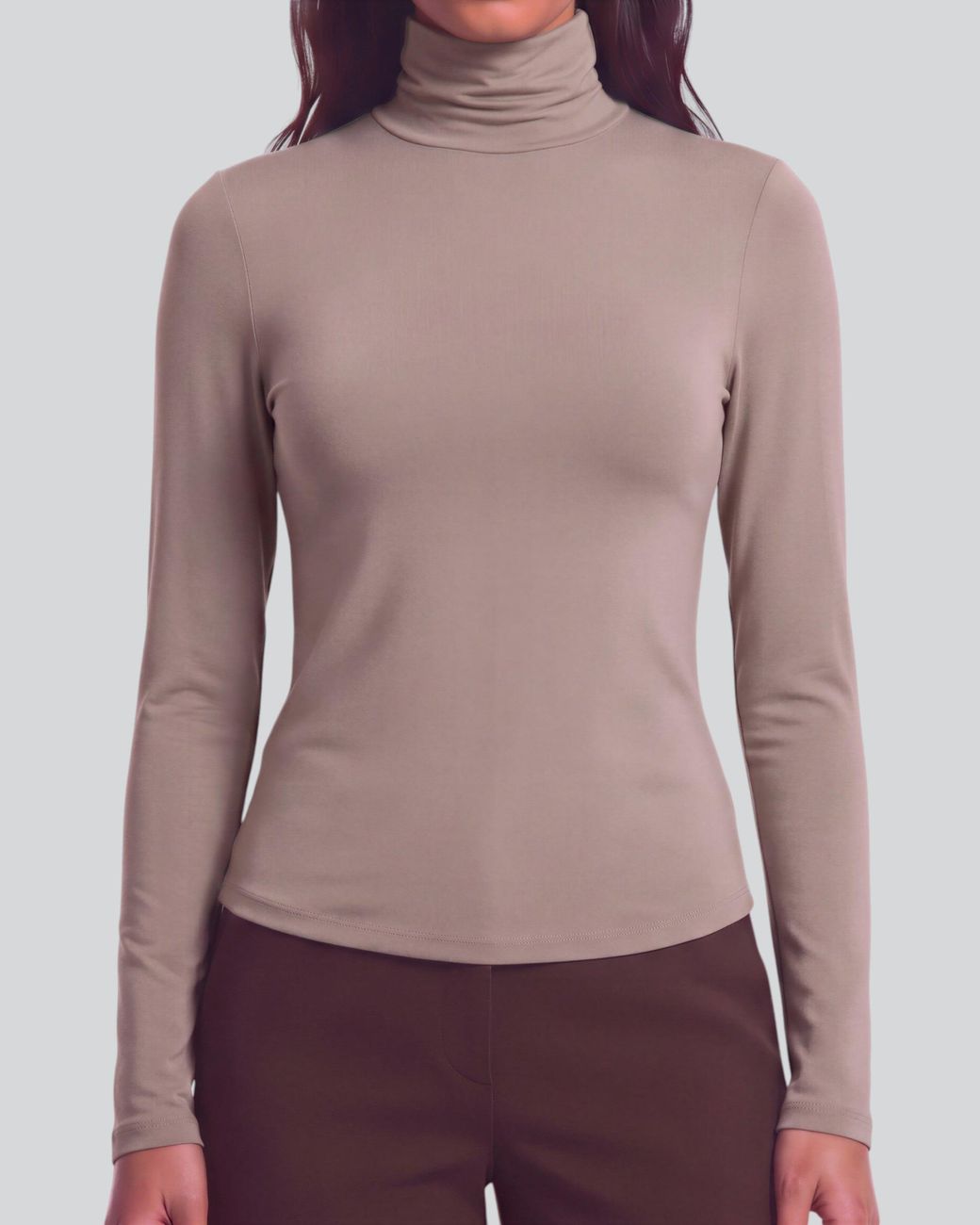 Lords of Harlech Gray Kate Sage Lyocell Stretch Turtleneck