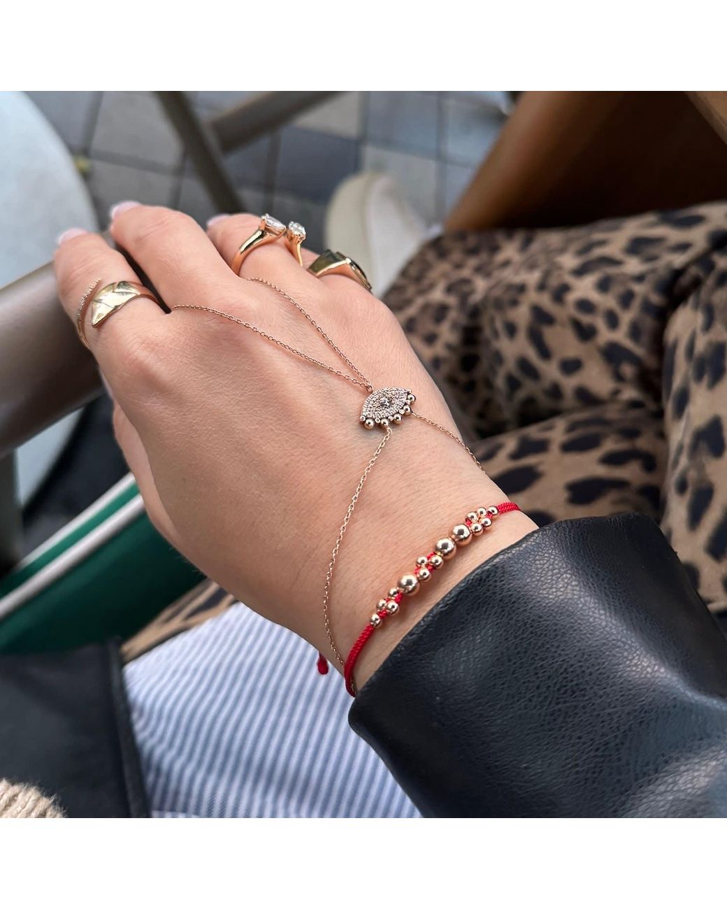 Ecce | Artisan Diamonds Pink 14K Rose Dancing Bubble Ball Bracelet W/ Rope