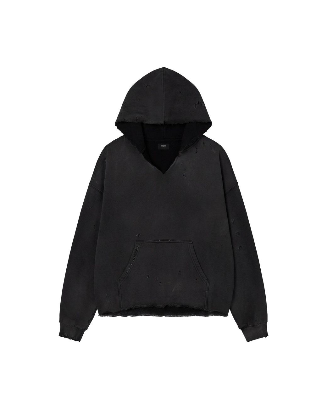 Other Uk Black Distressed Hoodie