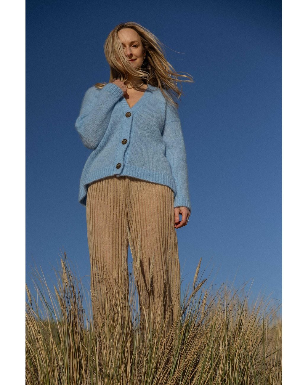 SALANIDA Blue Melody Mohair Cardigan Sky