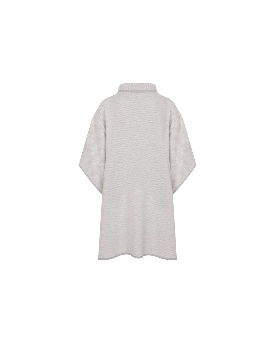 NAZLI CEREN Gray Jarine Wool Blend Poncho