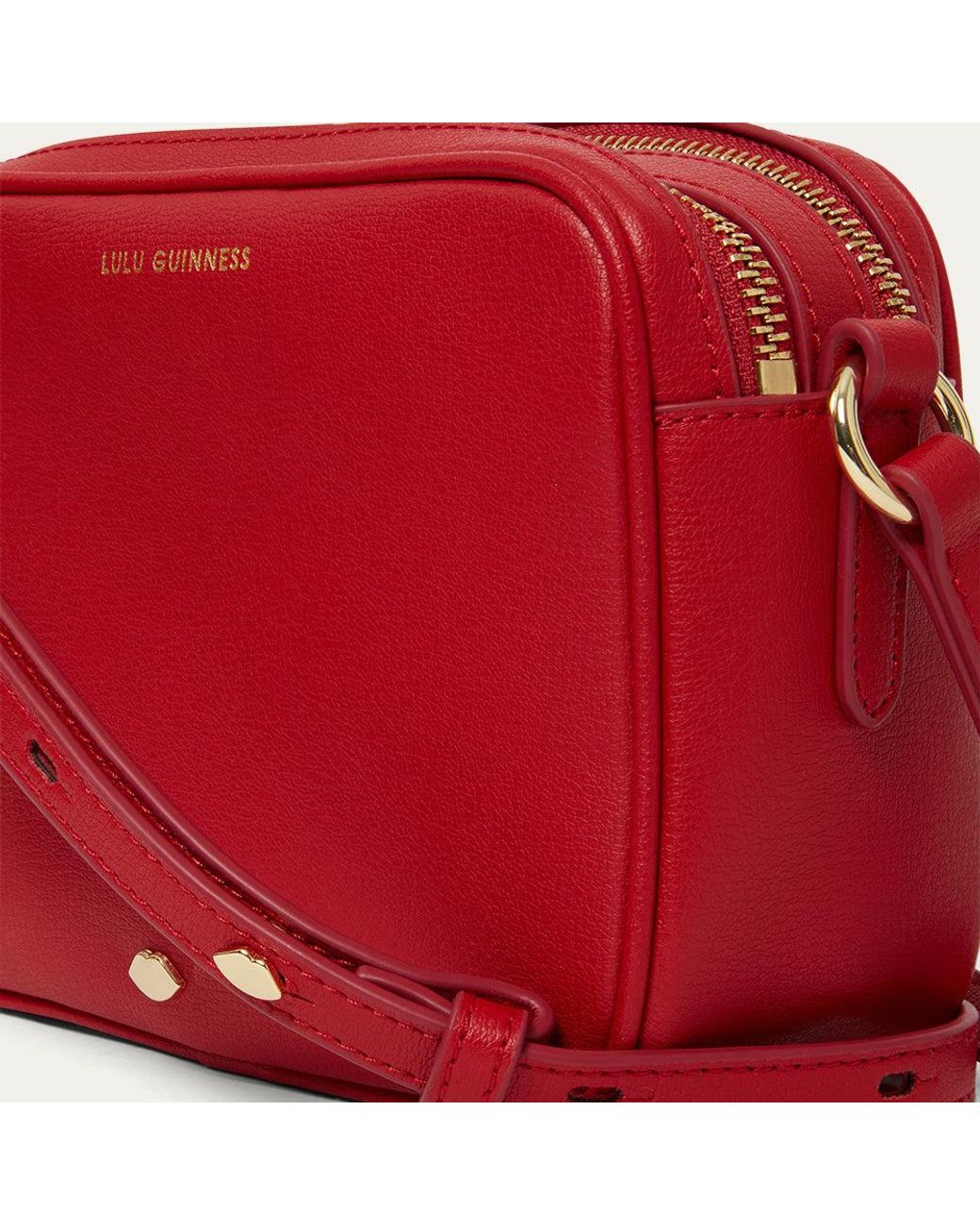 Lulu Guinness Red Lulu Leather Cole Crossbody Bag