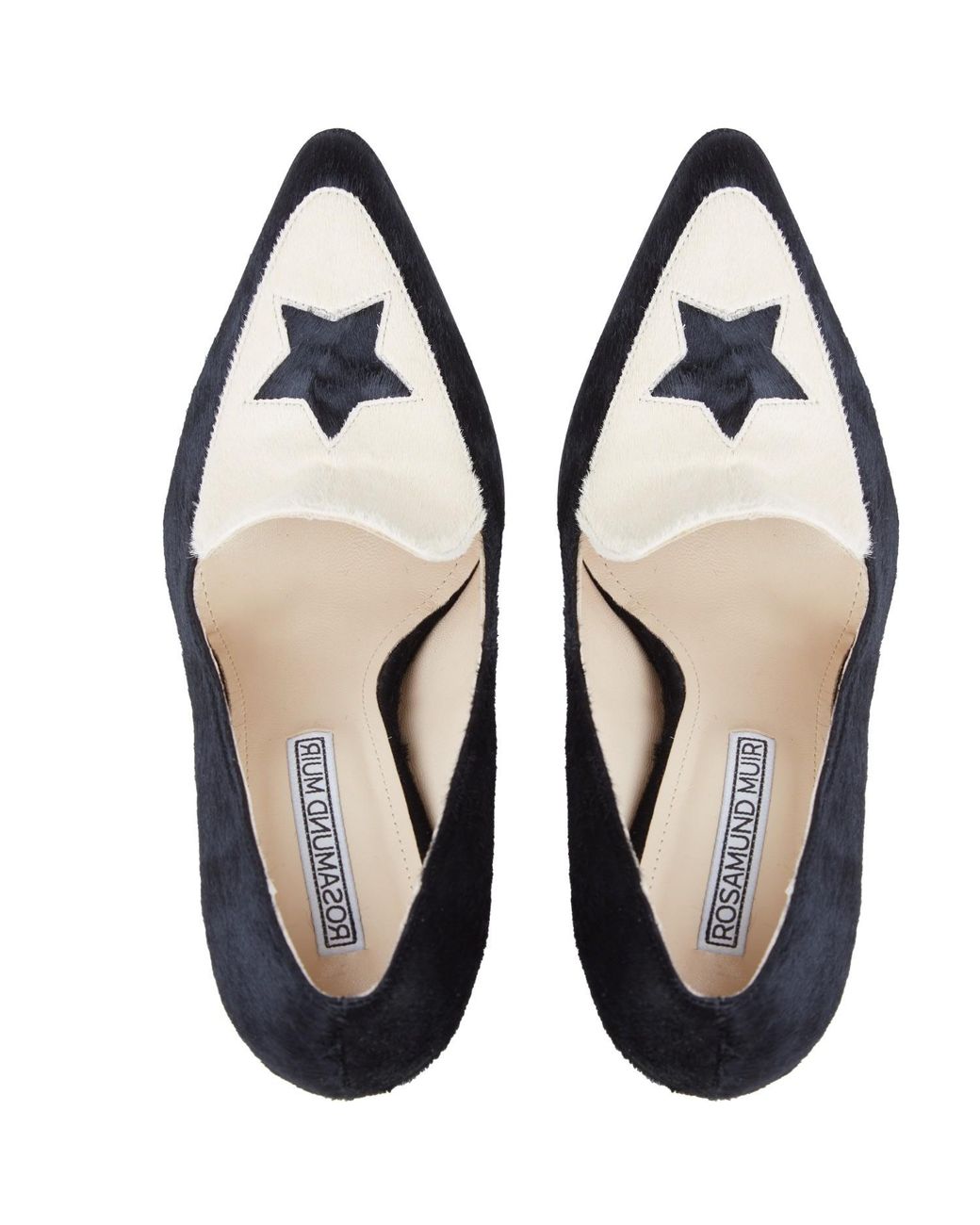 Rosamund Muir London Blue Neutrals Maria & Champagne Calf Hair With Star Loafers