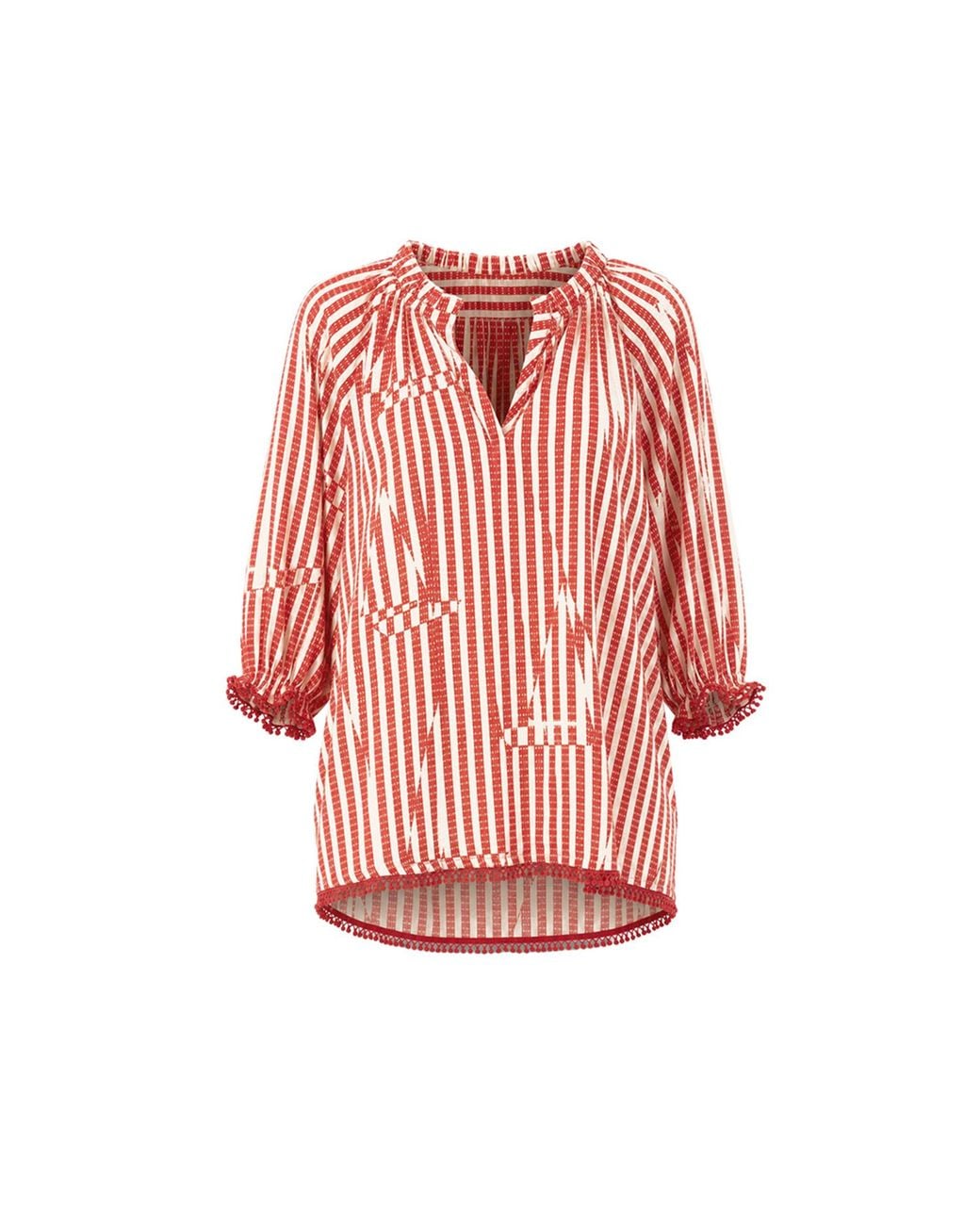 Adrift Clothing Red Robin Cotton Silk Blouse