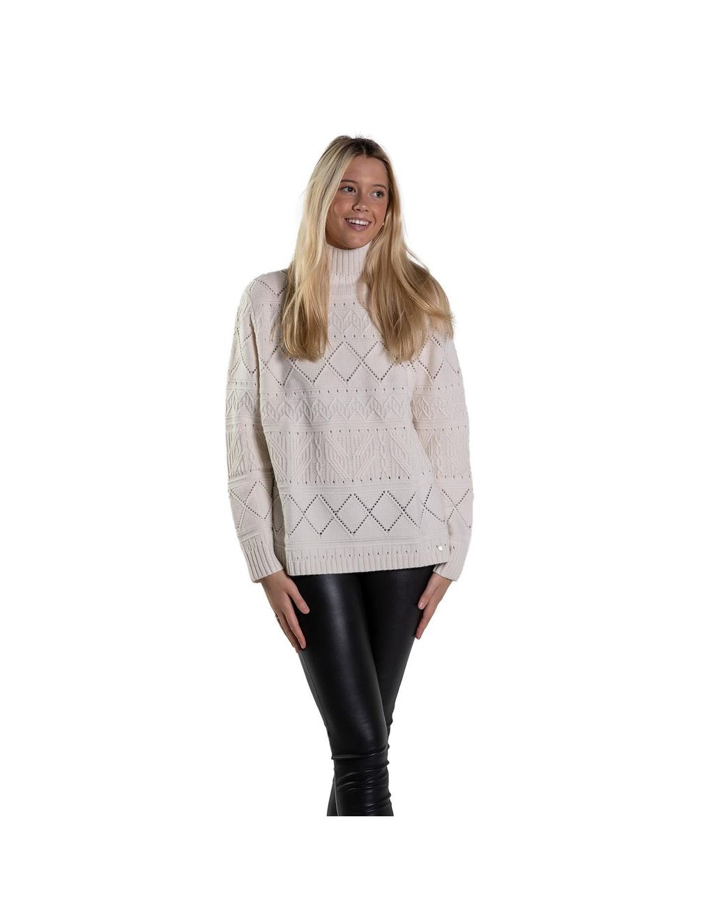 tirillm White Maja Soft Texture Knitted Pullover