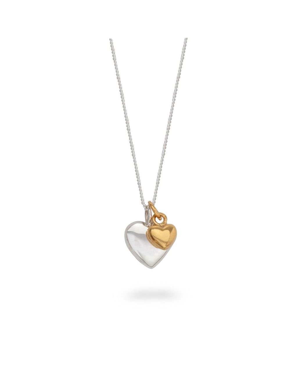 Lime Tree Design Metallic Double Heart Necklace