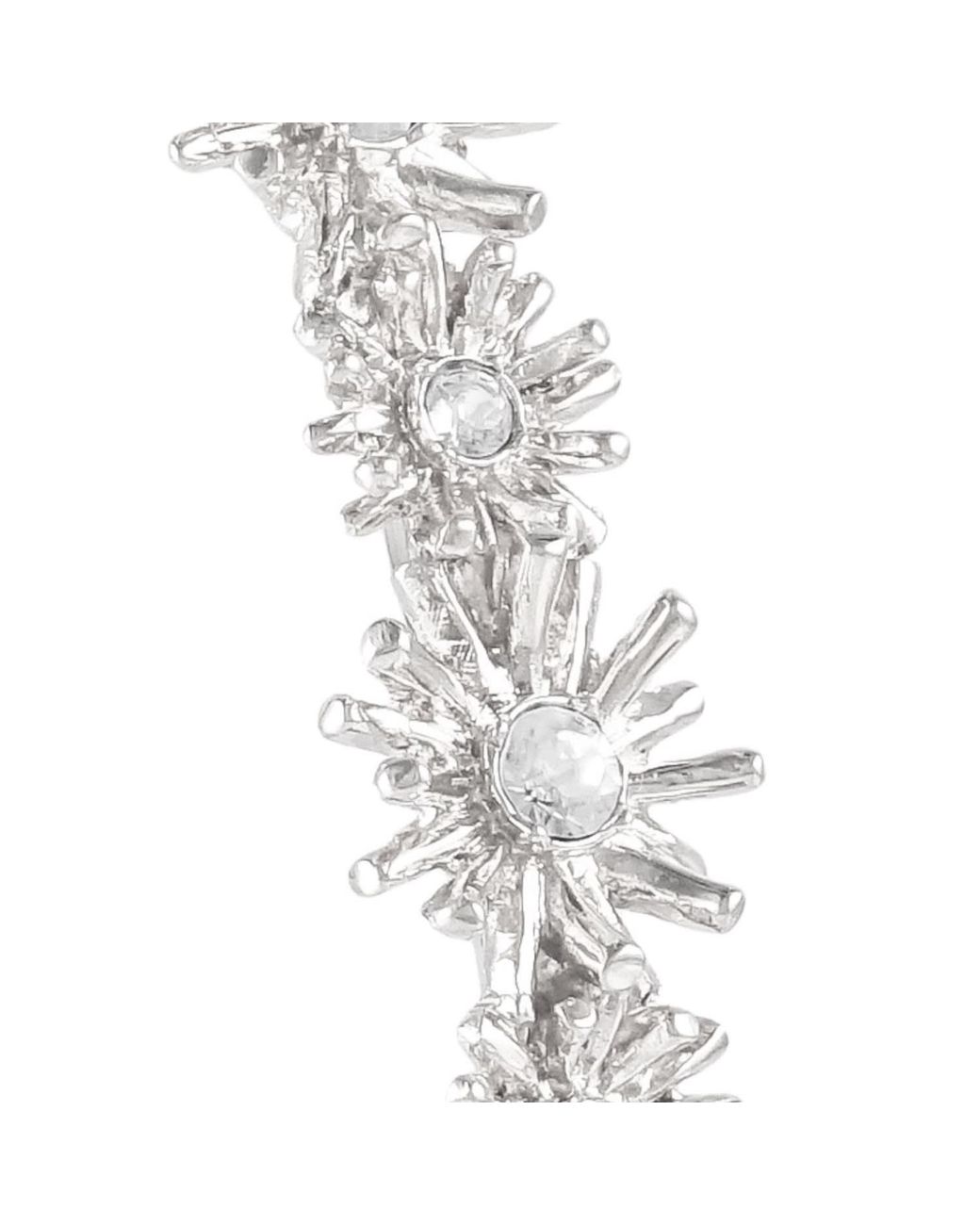 Grosse Metallic Platinum & Crystal Bangle Bracelet, Series Bouquet