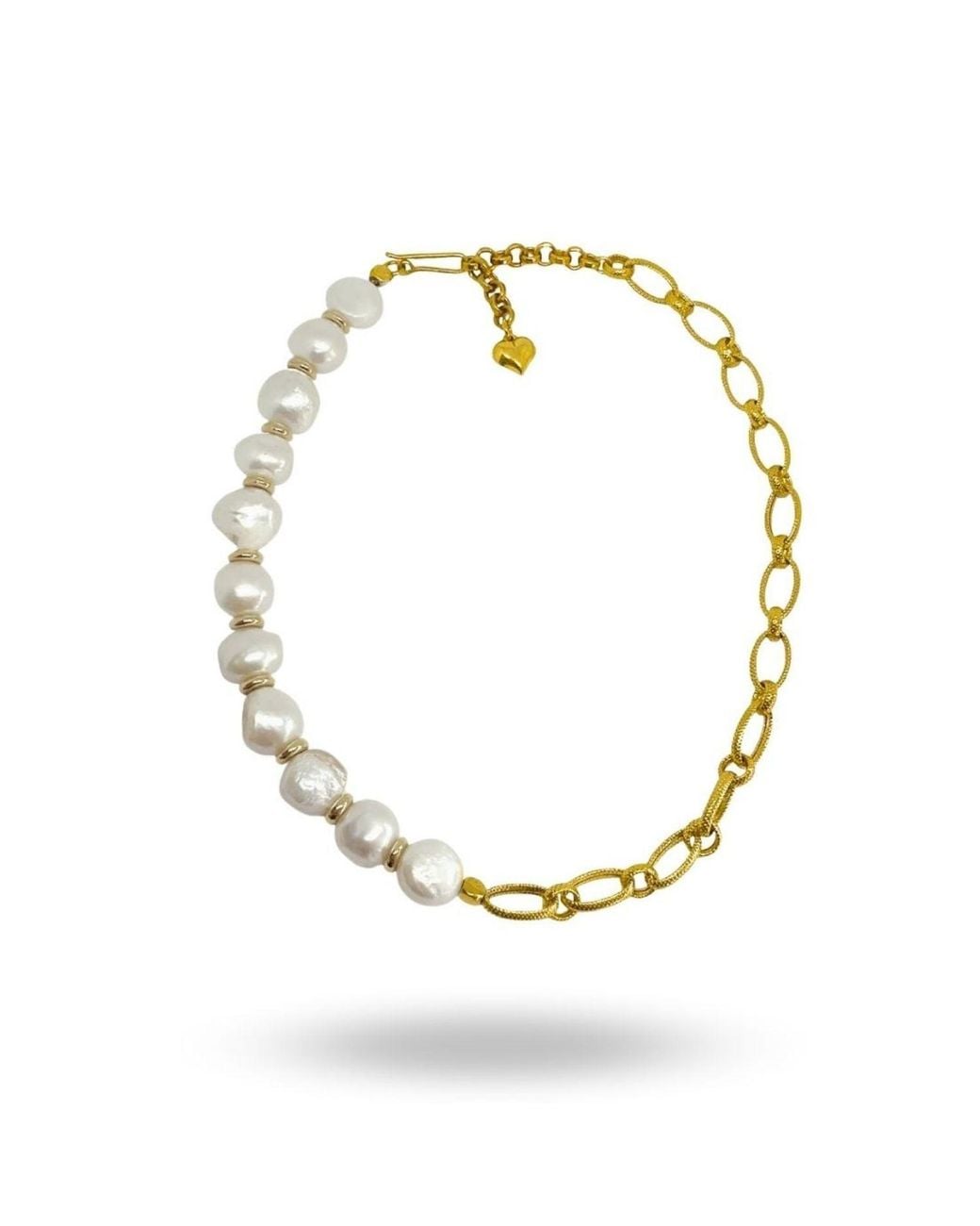 LINYA JEWELLERY Metallic Baroque Chain Necklace