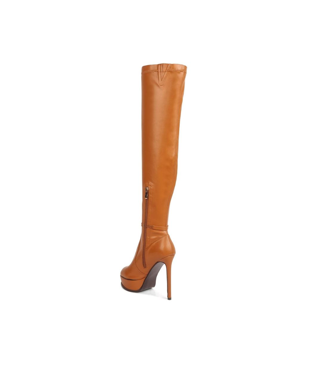 Rag & Co Brown Neutrals Twinkles Patent Stiletto Heeled Long Boots
