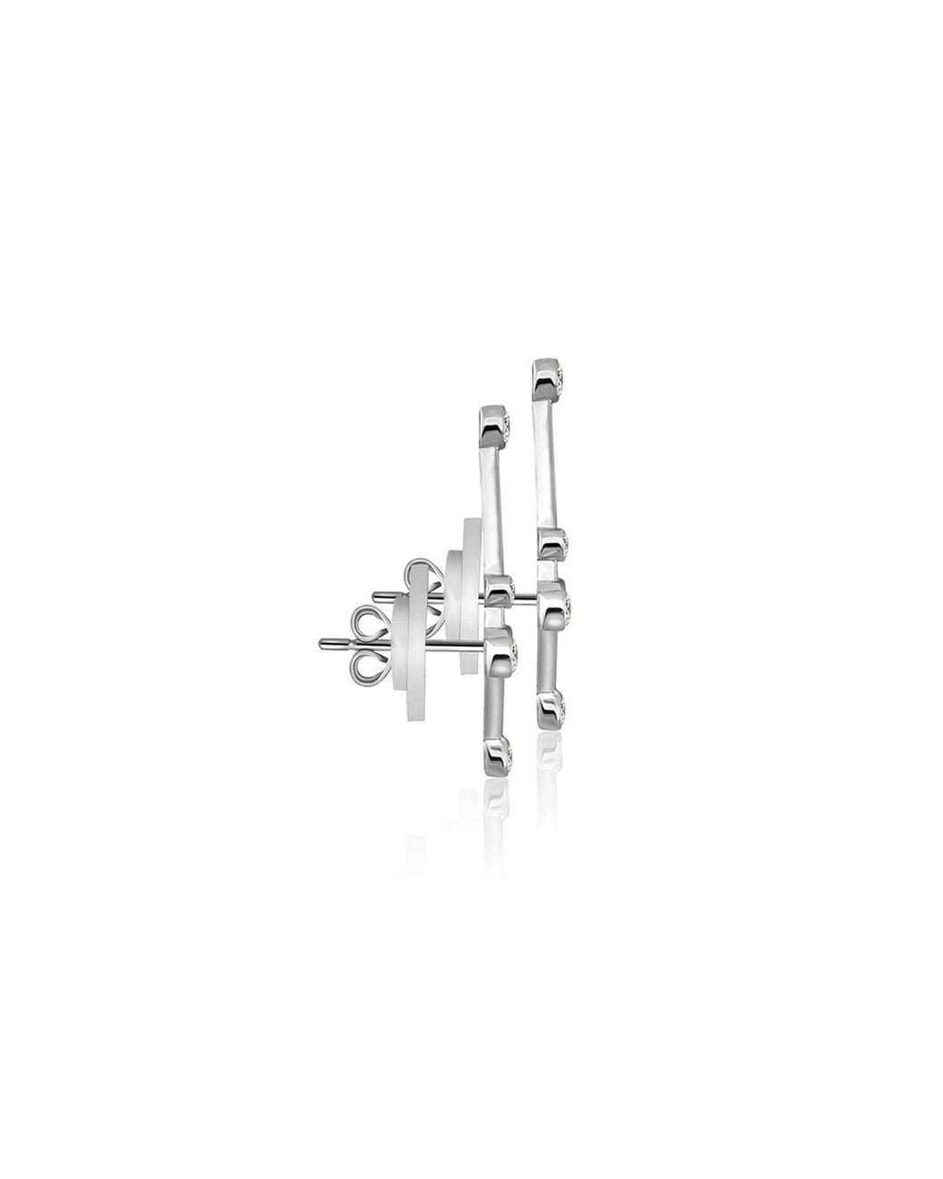 Genevieve Collection Metallic Cancer Zodiac Constellation Earring 18K & Diamond