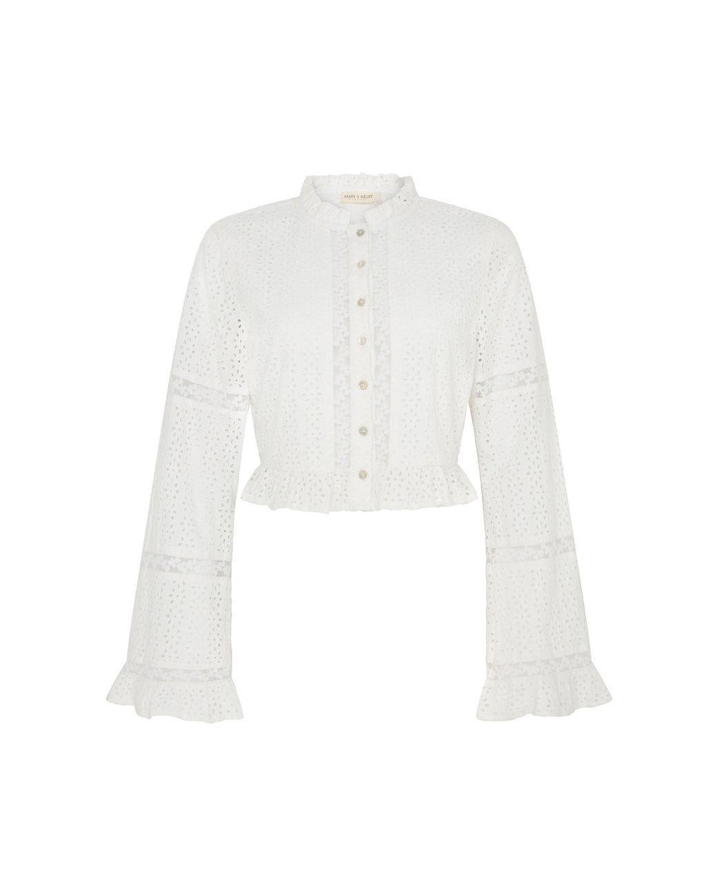 Rose & Nancy White Abi Ivory Lace Broderie Blouse