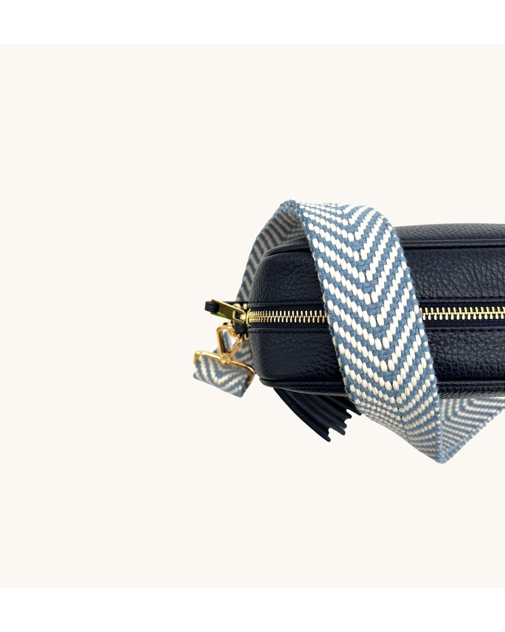 Apatchy London Black Denim Chevron Strap