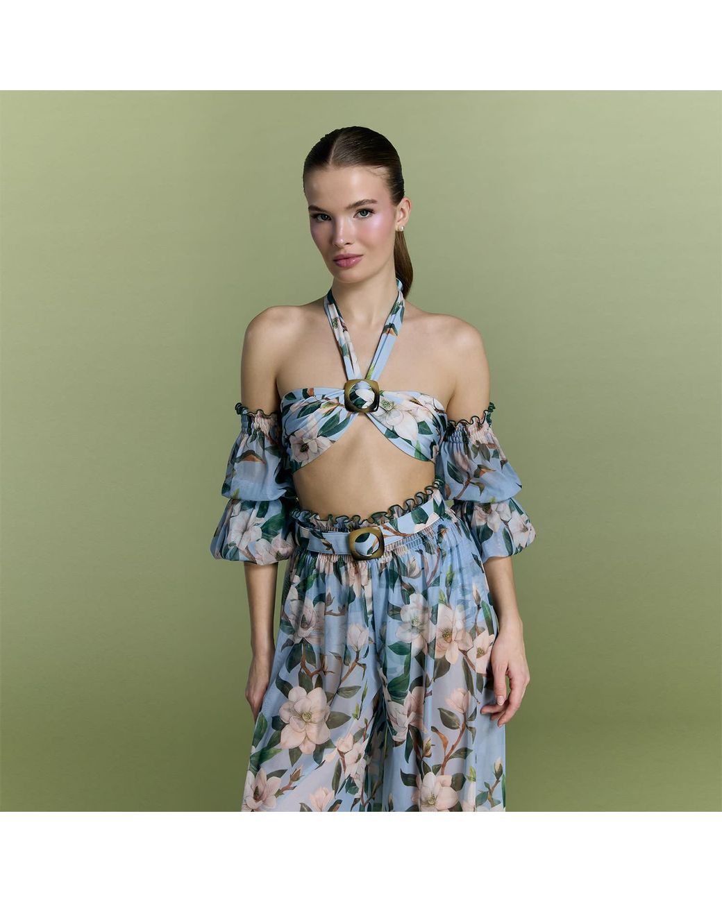Nur Karaata Blue Sunflare Pant