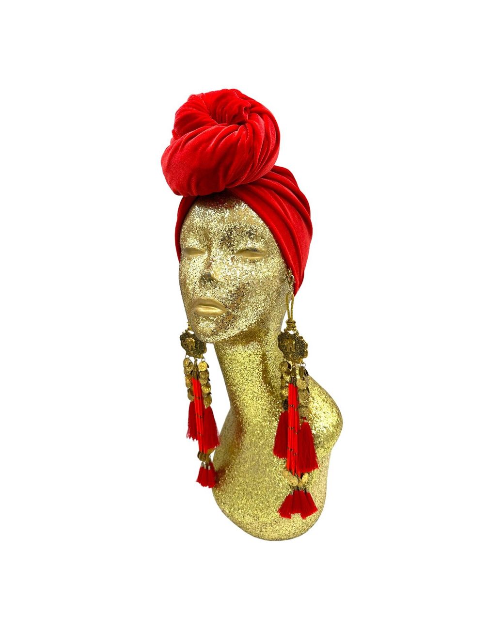 Julia Clancey Red Ruby Dream Velour Turban
