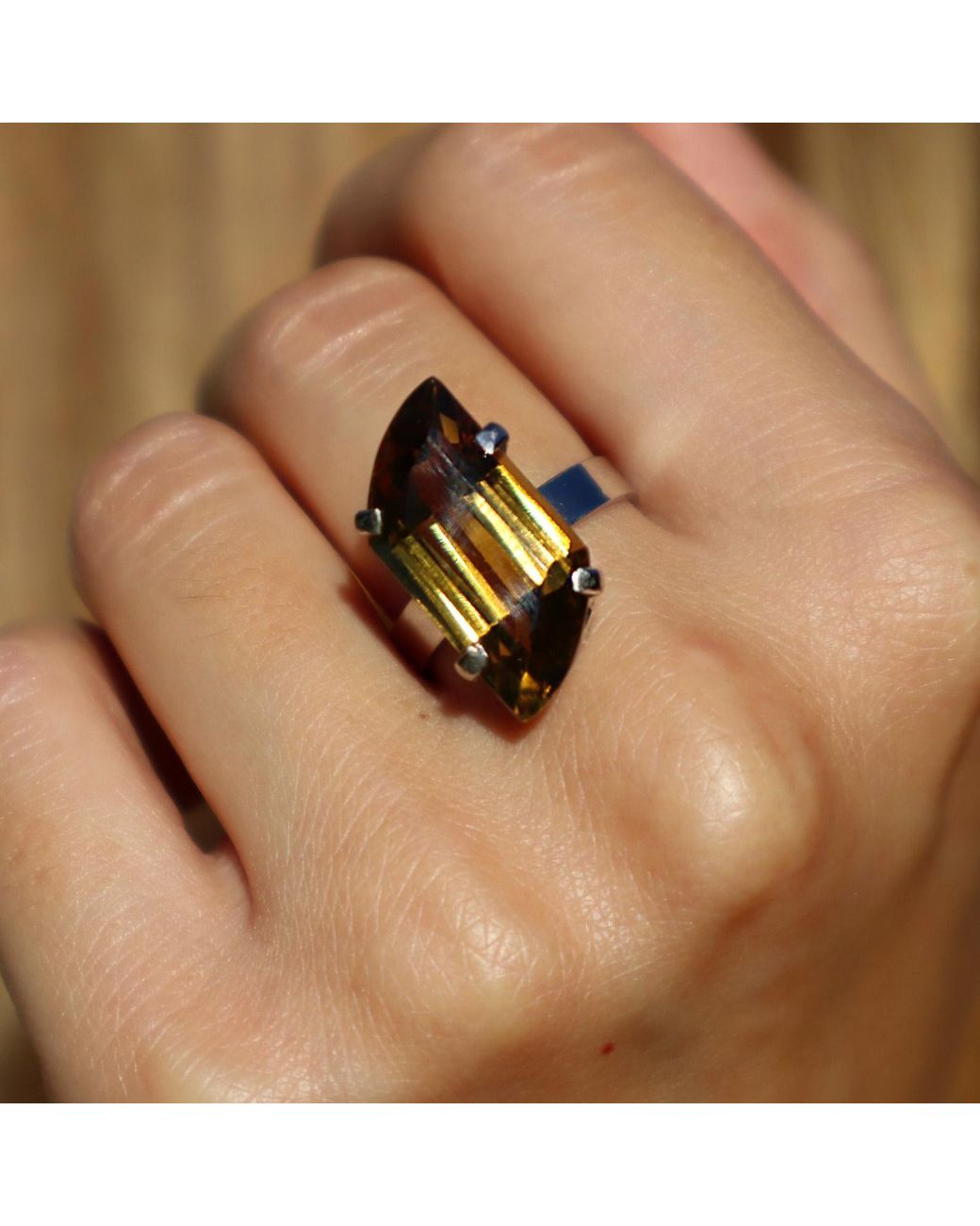Mineralgems•Studio White Cognac Citrine Quartz Ring