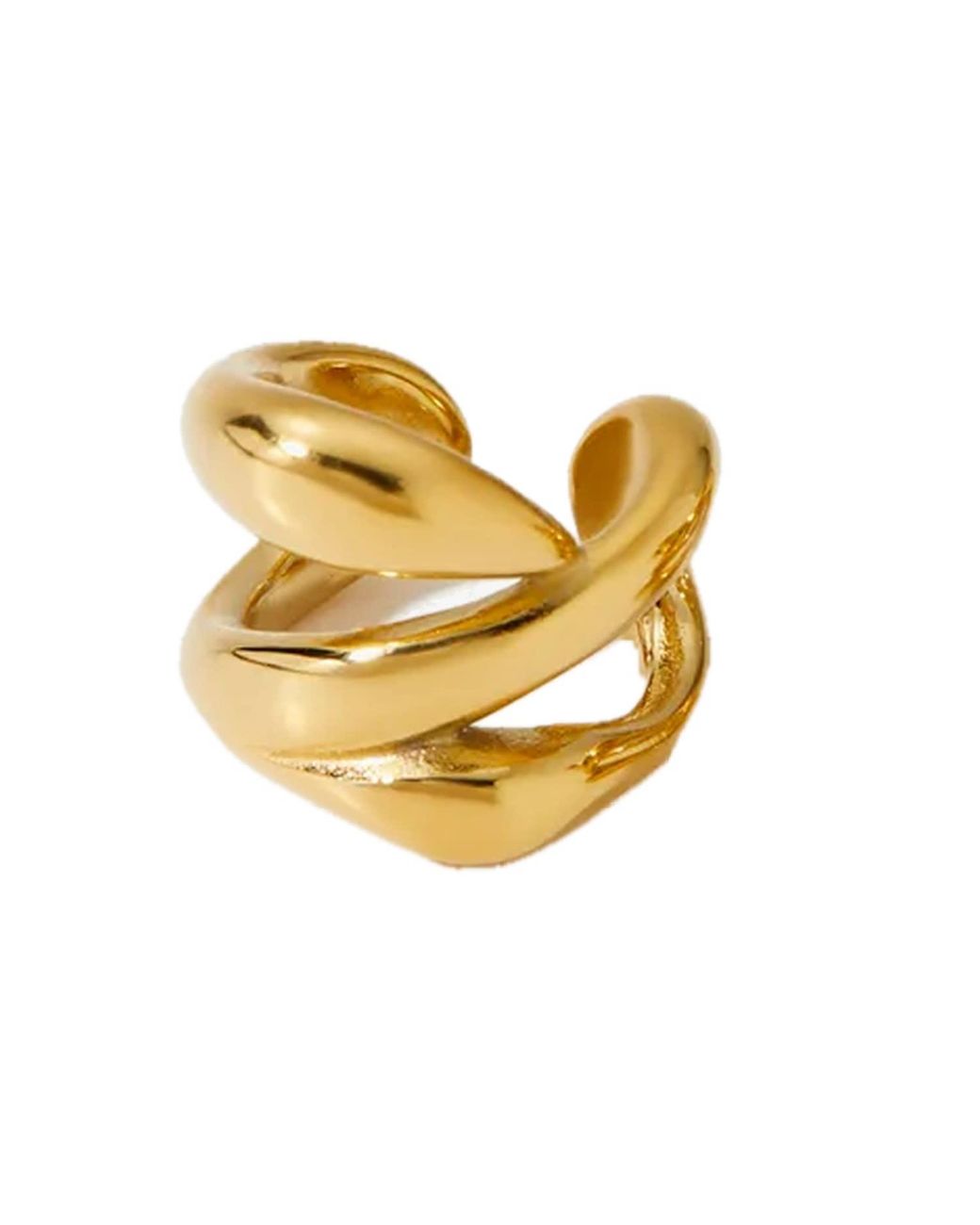 Elk & Bloom Metallic 14K Molten Huggie Hoop Ear Cuff