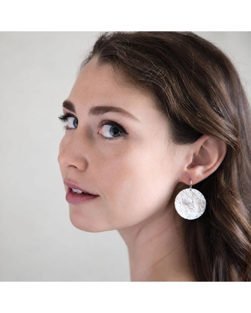 Heather Hawkins Jewelry Metallic Large Hand Hammered Disc Earrings