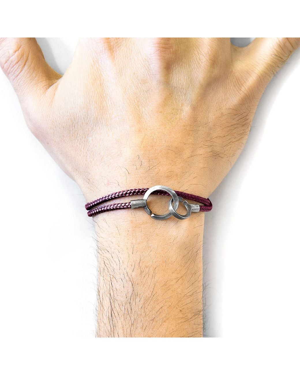 Anchor and Crew Red Aubergine Montrose & Rope Bracelet for men