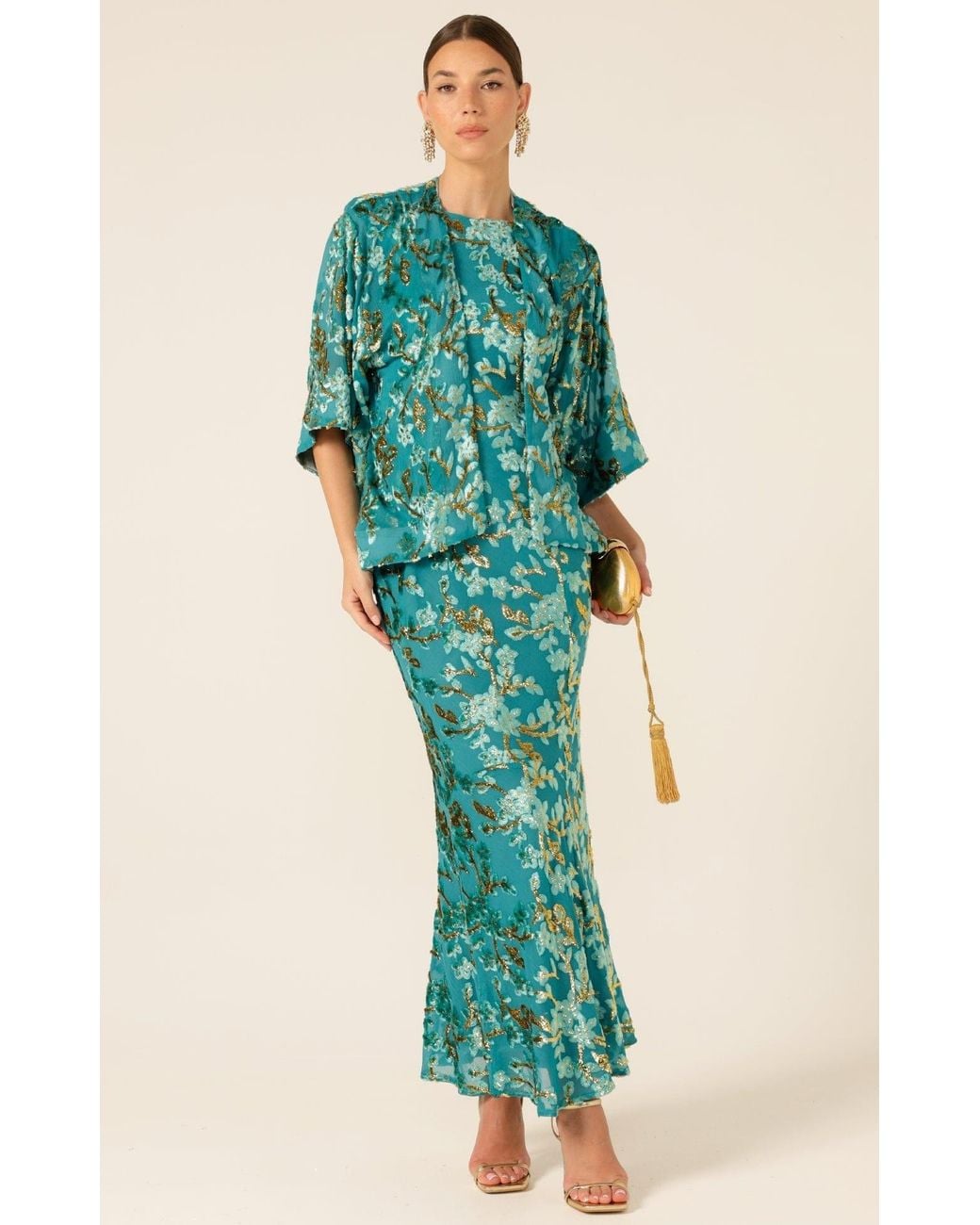 SACHA DRAKE Green Blossom Kimono