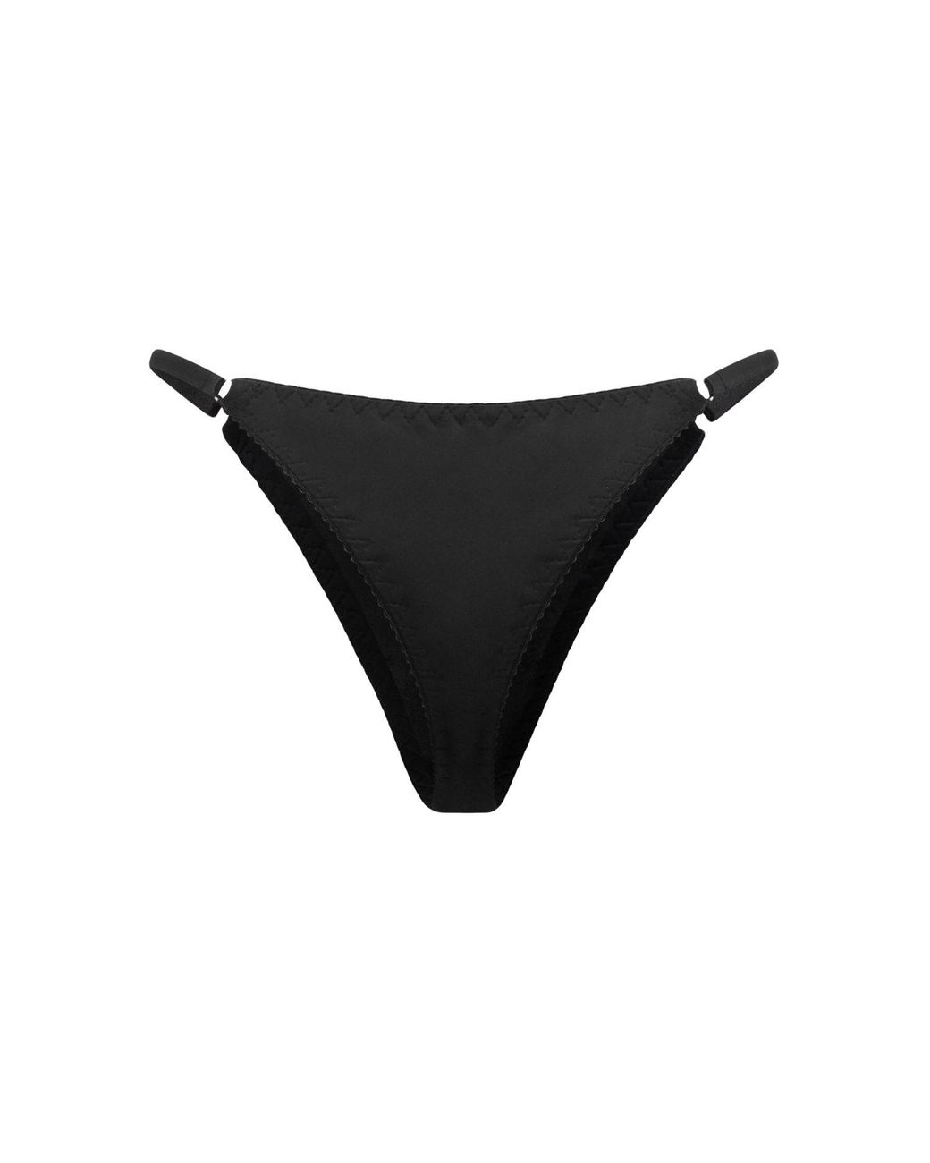 Daily Underwear Black Microfiber Adjustable String Panties