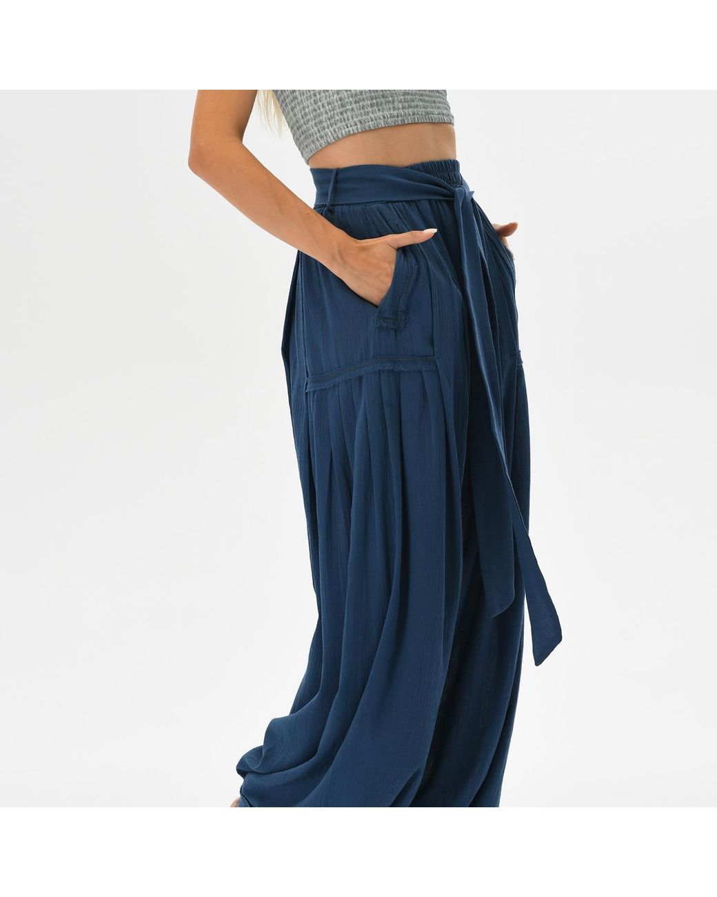 Zhenabia Blue Boho Harem Pants