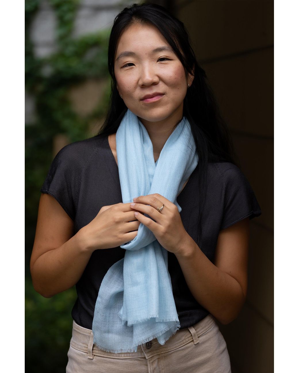 Stovaria Blue Sky Cashmere Handwoven Scarf