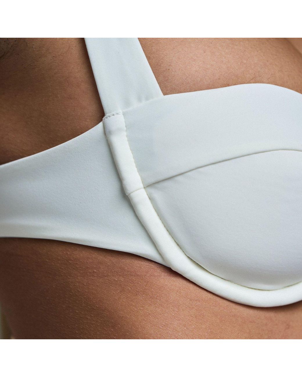 Veroni Swim White Bardot Bikini Top